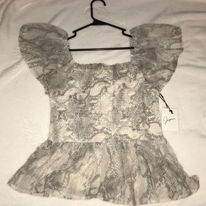 snake skin blouse NWT